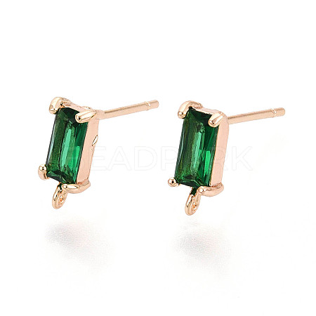 Brass Stud Earring Findings KK-T038-492A-1