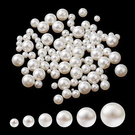 300Pcs 6 Sizes ABS Plastic Imitation Pearl Round Beads MACR-YW0002-67-1