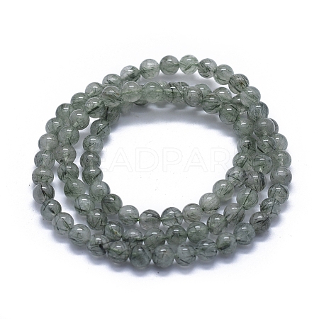 Natural Rutilated Quartz Beads Stretch Wrap Bracelets BJEW-D443-03-1