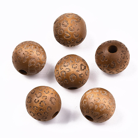Painted Natural Wood Beads WOOD-T021-53B-09-1
