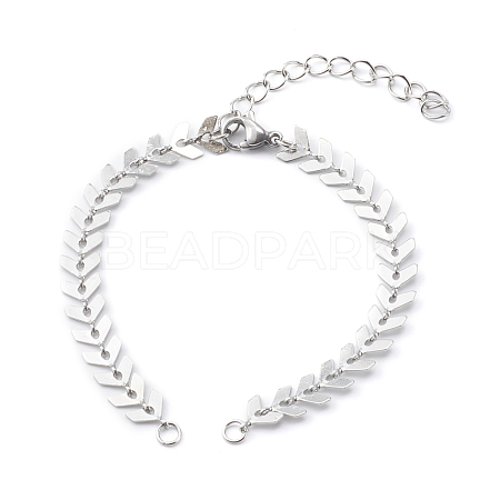 304 Stainless Steel Cobs Chains Bracelet Makings X-AJEW-JB00930-1