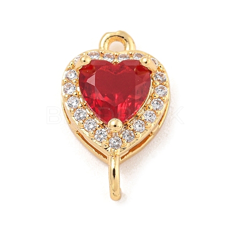 Brass Pave Cubic Zirconia Connector Charms KK-Z072-06G-06-1