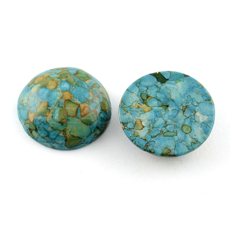 Dome Synthetic Turquoise Cabochons TURQ-R021D-10mm-02-1