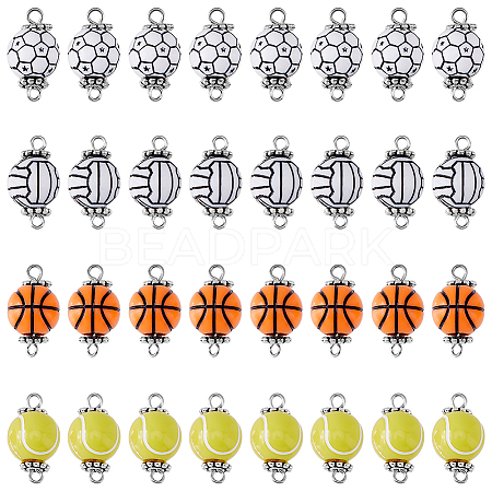 80Pcs 4 Styles Acrylic Ball Connector Charms FIND-HY0001-66-1