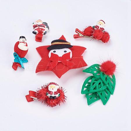 Christmas Party Accessories Supplies Iron with Cloth Alligator Hair Clips PHAR-XCP0001-02-1