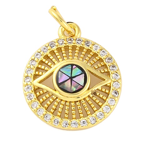 Brass Micro Pave Cubic Zirconia Pendants KK-A232-02G-1