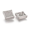 Brass Micro Pave Clear Cubic Zirconia Shank Buttons KK-H738-28P-2