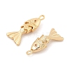 Brass Micro Pave Clear Cubic Zirconia Pendants KK-C080-02A-G-2