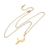 304 Stainless Steel Melting Moon Pendant Cable Chain Necklaces for Men Women NJEW-K308-01C-G-4