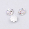 Druzy Resin Cabochons RESI-WH0026-03A-06-1