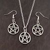 Hollow Out Star Alloy Pendant Necklaces & Dangle Earrings Sets FS-WG345ED-01-3