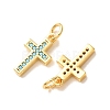 Brass Micro Pave Sky Blue Cubic Zirconia Charms CU-CBA9AB3-41G-2