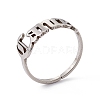 304 Stainless Steel Constellation Open Cuff Ring for Women RJEW-C035-01J-P-1
