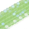 Frosted Transparent Glass Beads Strands GLAA-T032-T4mm-MBB17-1