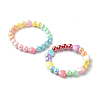 Opaque Acrylic Beads Stretch Bracelet Sets for Kids BJEW-JB06406-1