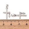 Brass Micro Pave Clear Cubic Zirconia Pendants CU-CBAB2E9-01P-3