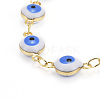 Brass Enamel Evil Eye Link Bracelets BJEW-JB06179-4