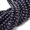 Synthetic Blue Goldstone Round Bead Strands X-G-P075-50-8mm-1