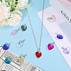 48Pcs 12 Styles Heart Glass Pendants PALLOY-GO00029-5