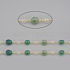 Handmade Natural Green Agate Beaded Chains CHC-I031-11G-2