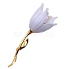 White Champaca Alloy Resin Brooch for Backpack Clothes  PW-WGA49BC-01-4