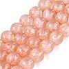 Transparent Half Spray Painted Glass Beads Strands LS-GLAA-Q110-02A-06-1