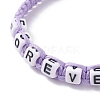 Word Forever Braided Bead Bracelet BJEW-JB07602-5