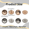 40 Styles 4 Styles Alloy Enamel Buttons FIND-NB0005-79A-2