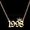 Crown Birth Year 201 Stainless Steel Pendant Necklaces for Women FS-WG4E8F2-19-1