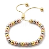 Long-Lasting Plated Brass Beads Slider Bracelets for Women BJEW-K268-03-4