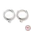 925 Sterling Silver Huggie Hoop Earring Findings STER-K174-15A-S-1
