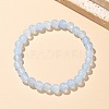 Natural & Dyed White Jade Bead Stretch Bracelets BJEW-K212-A-018-7