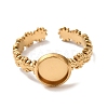 Flower 304 Stainless Steel Cuff Ring Components STAS-P454-05A-G-2