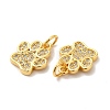 Rack Plating Brass Micro Pave Cubic Zirconia Charms KK-F851-07G-2