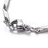 Tarnish Resistant Unisex 304 Stainless Steel Bar Link Chain Bracelets BJEW-L637-38A-P-3