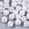 Transparent Crackle Acrylic Round Beads Strands CCG-R002-12mm-01-3