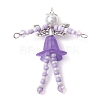 Glass Seed & Acrylic Pearl Beaded Big Pendants PALLOY-MZ00194-04-1
