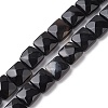 Dyed & Heated Natural Black Agate Beads Strands G-K359-B13-01-1