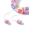 Handmade Disc Polymer Clay Braided Bead Bracelets Set BJEW-TA00043-8