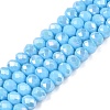 Electroplate Glass Beads Strands EGLA-A044-P6mm-B08-1