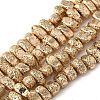 Electroplated Natural Lava Rock Beads Strands G-L606-D02-01A-1