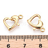 Brass Heart Lobster Claw Clasps KK-N254-16G-3