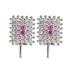 Rack Plating Brass Micro Pave Clear Cubic Zirconia Studs Earrings Finding KK-T072-15P-02-1