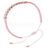 Natural Rhodonite Beads Braided Bead Bracelets KZ2587-4-1