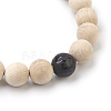 Natural Dyed Sandalwood Beads Stretch Bracelets BJEW-JB03842-04-4