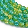 Spray Painted Crackle Glass Beads Strands CCG-Q002-8mm-07-3