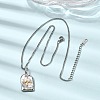 Religion Two Tone 304 Stainless Steel Holy Spirit Bird Rectangle Medal Pendant Necklaces for Women NJEW-K304-02GP-3