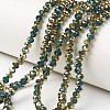 Electroplate Transparent Glass Beads Strands EGLA-A034-T6mm-O10-1