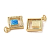 Brass Micro Pave Cubic Zirconia with Synthetic Opal Pendants KK-D096-17G-2