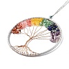 Wire Wrapped Chips Natural Gemstone Big Pendant Decorations HJEW-A005-07E-2